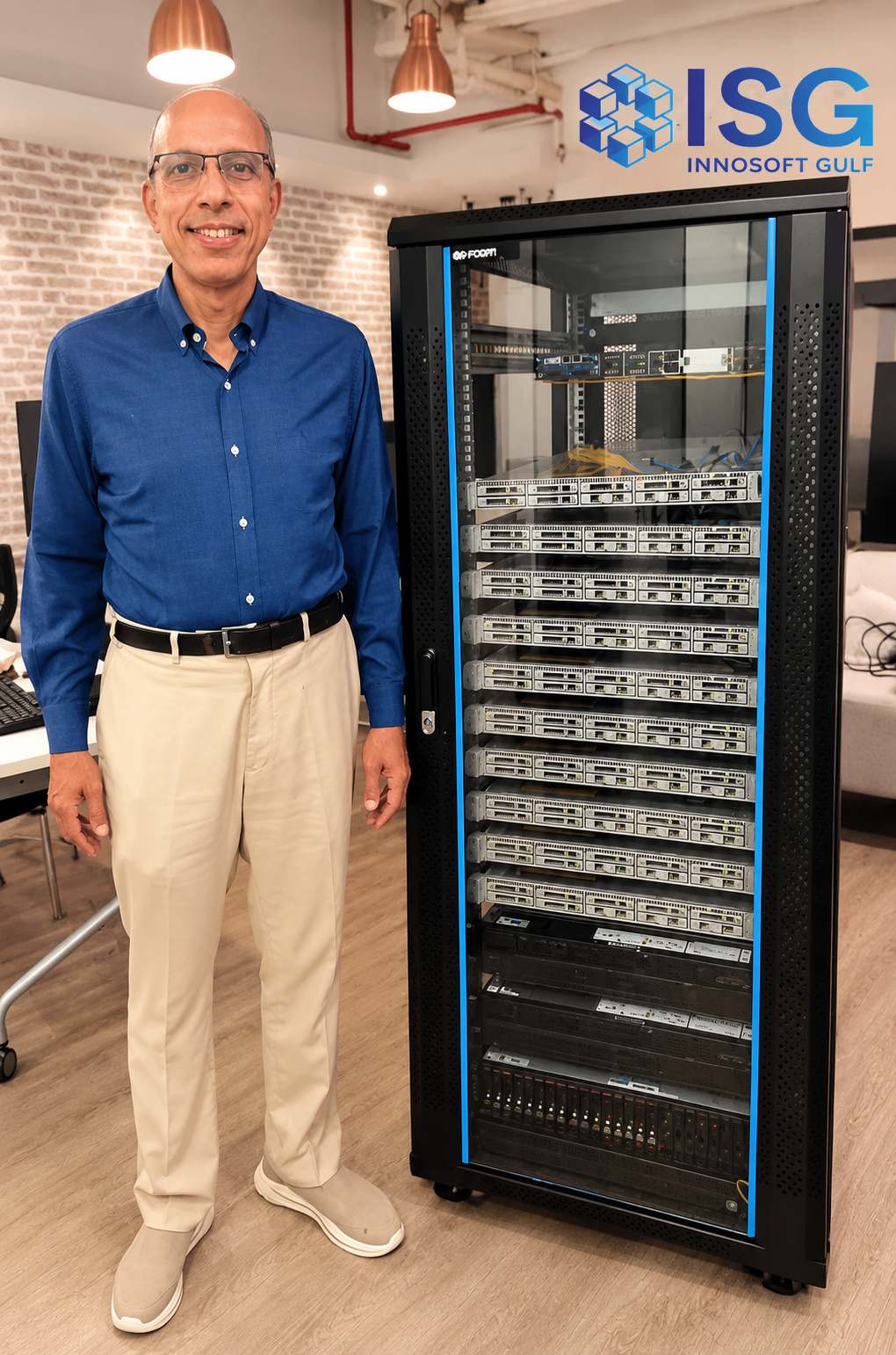 Ahmed El Koutbia at the Innosoft Gulf private data center in Dubai